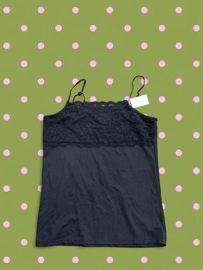 Essentials Black Lace Trim Camisole